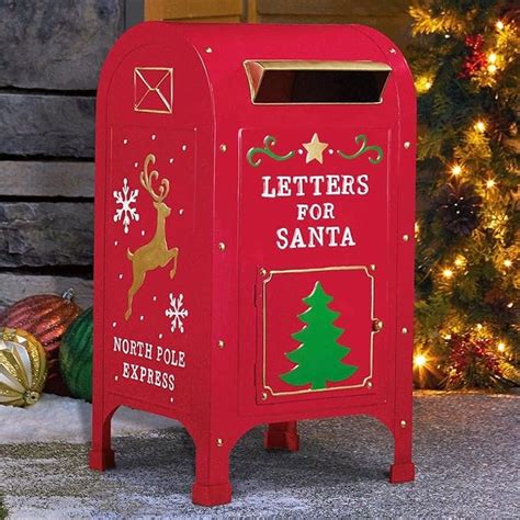 christmas metal post box|christmas post box home bargains.